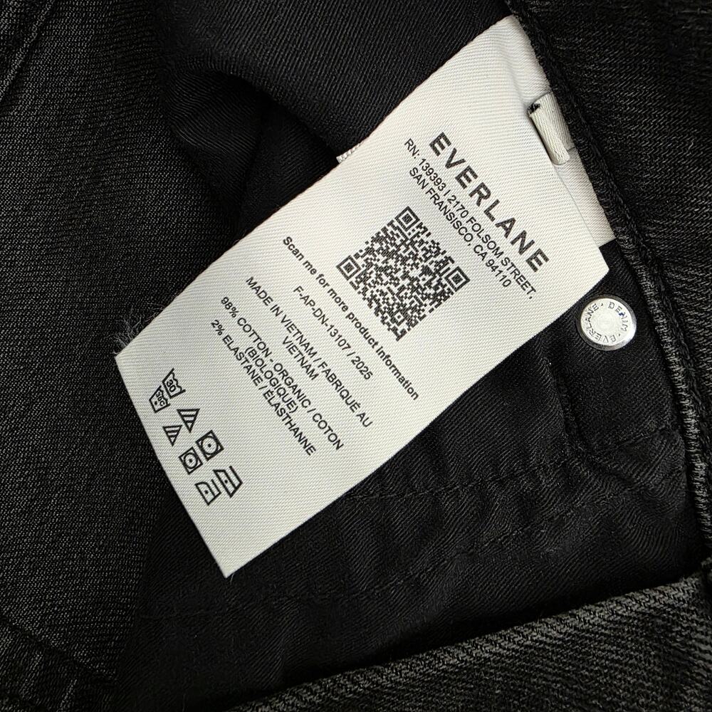 Everlane Way High Jean Washed Black High Rise Straight Leg Denim Jeans Size 29L - Picture 5 of 8
